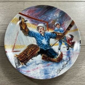 Vintage Stewart Sherwood 1990 “Goalie Save” Hockey Plate Collectable
